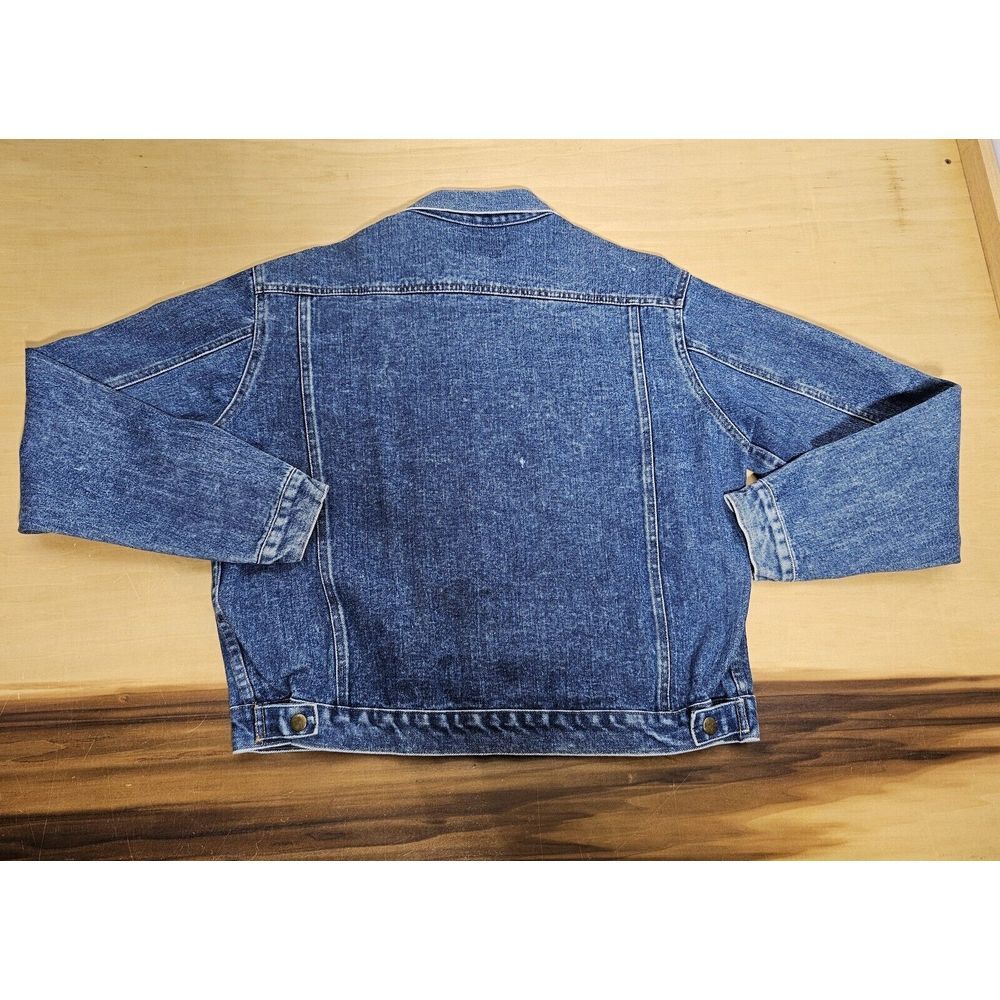 Vintage Denim Diamond Double U Size XL Jean Jacket Adjustable Waist Machine Wash - Picture 6 of 10